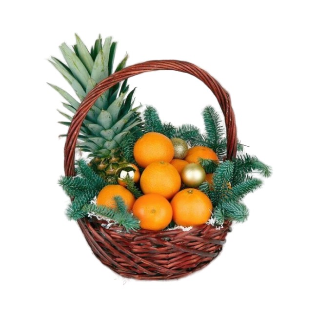 Букет цветов "Новогодняя корзина №2"
